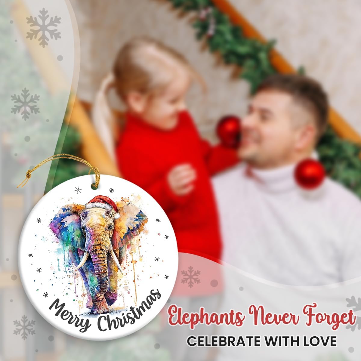 Elephant Ornament 2025 – Elegant Friendship Ornament Gift Exchange, Unique Christmas Tree Decoration for Men Women Friends, Animal Lovers Keepsake Idea - Image 8