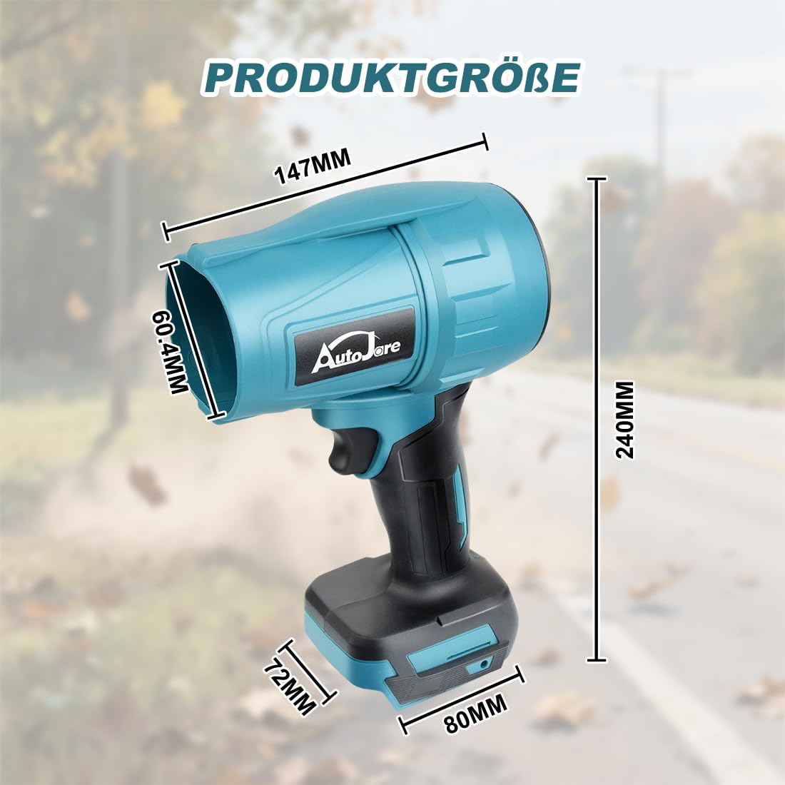 Akku-Laubbläser Kompatibel mit Makita 18V Akku Bürstenloser Mini Gebläse 28000RPM Turbo Gebläse für Auto, Staubbeseitigung, Schneefräsen (ohne Batterie)
