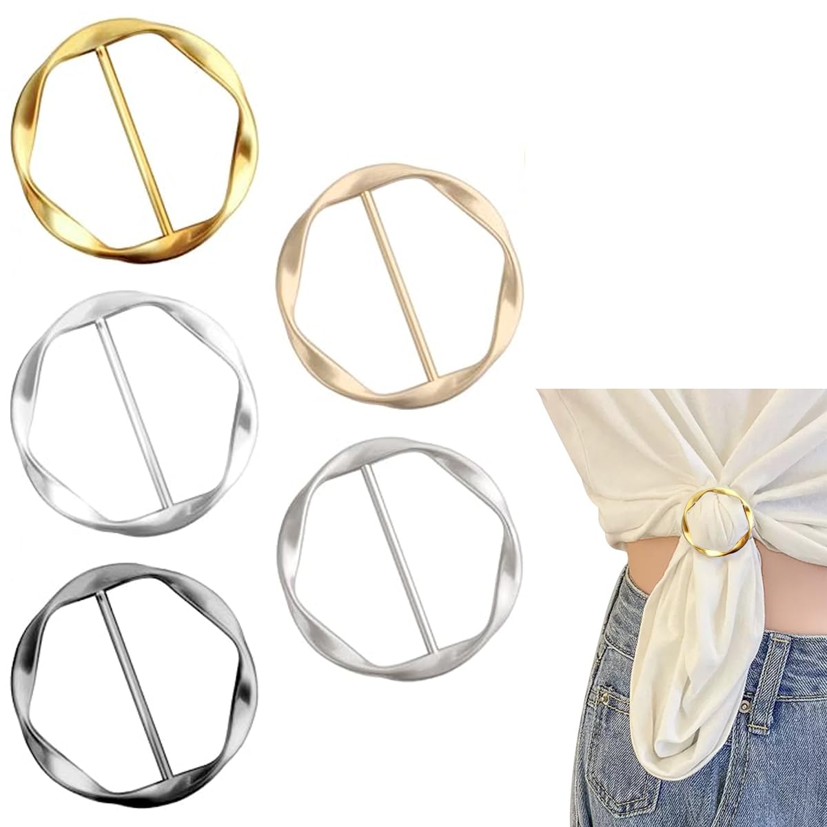 Clip Per Sciarpa E Maglietta EIHI | Set 8 Pezzi Metalliche Tonde - Accessorio Moda Donna