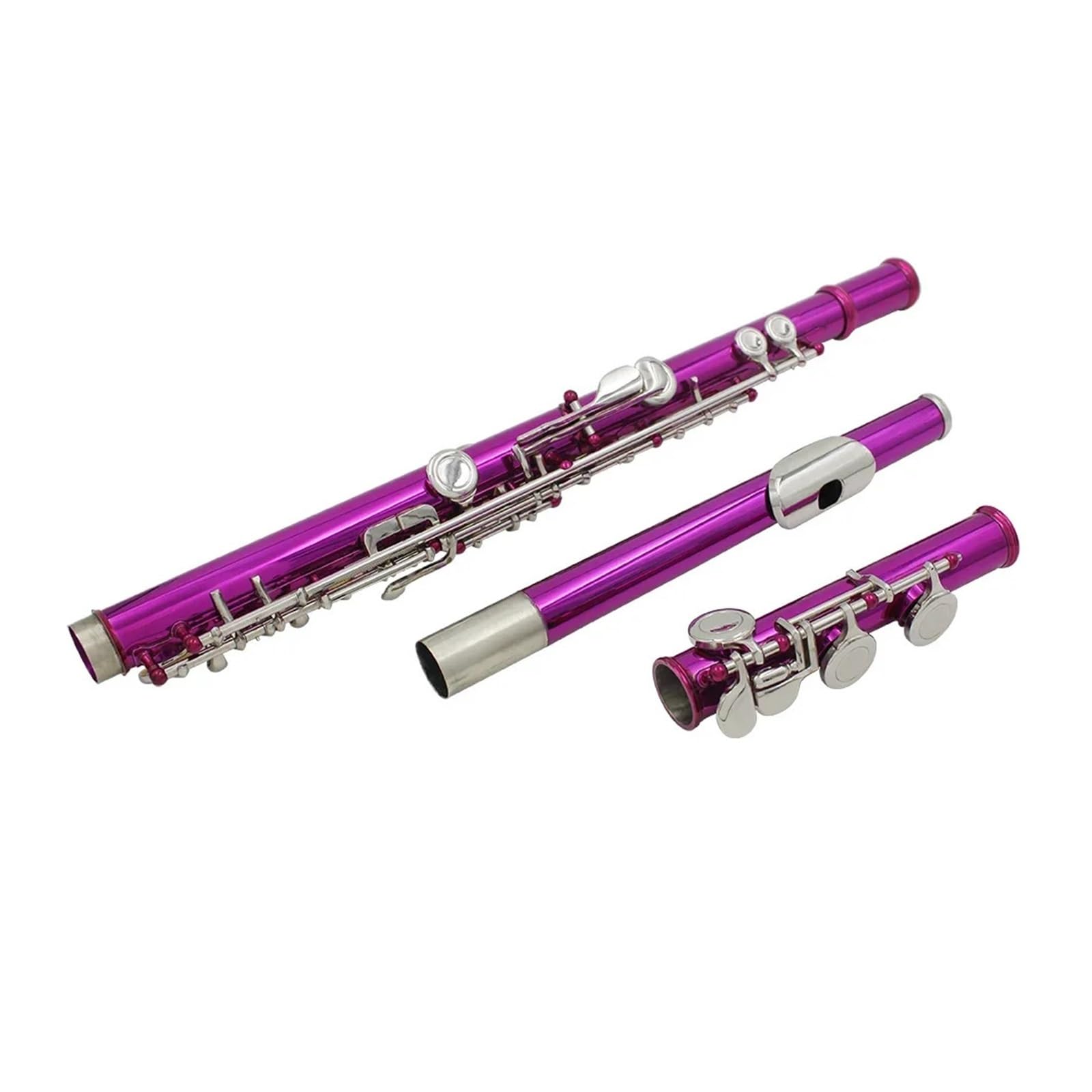 Flauto tono C a 16 fori rosa rosso con strumento a fiato chiave E Chiave chiusa Flauto a tubo in cupronichel con scatola Accessori musicali