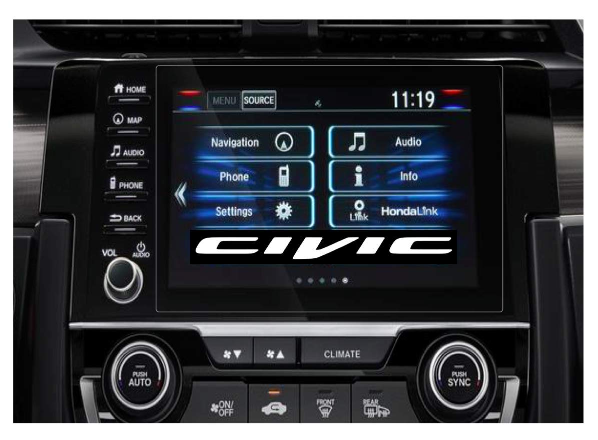CAIDEN GUARDS Unbreakable 9H Nano Glass Glossy Finish Car Infotainment Screen Protector Compatible With HONDA CIVIC VX [Transparent]-picture-15