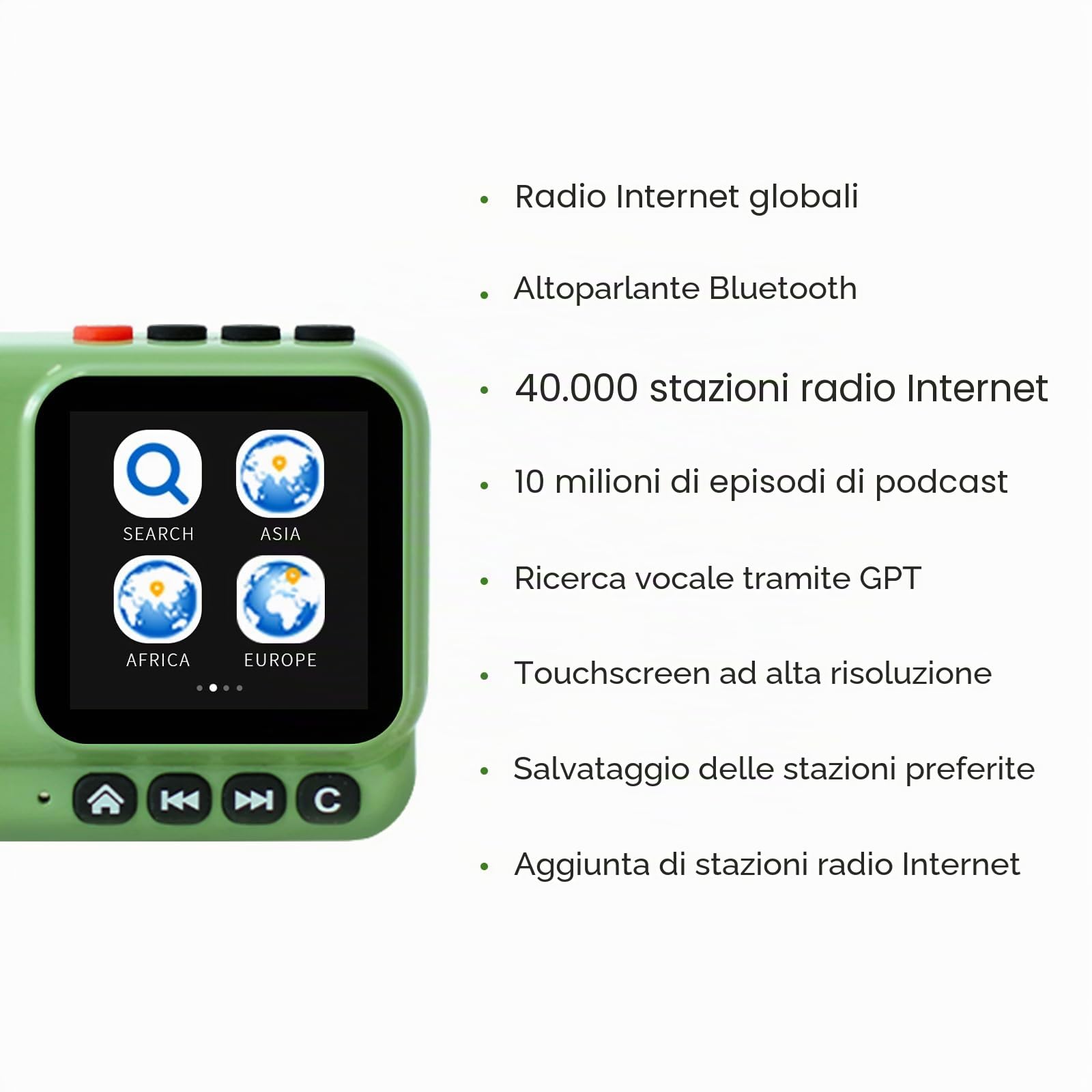 Choyong Voyager Altoparlante Bluetooth Wireless Internet Radio Versione Globale con WIFI/4G, Stazione Radio Mondiale, BT5.3, Elettronica per Casa/Viaggio/Outdoor mini altoparlante portatile