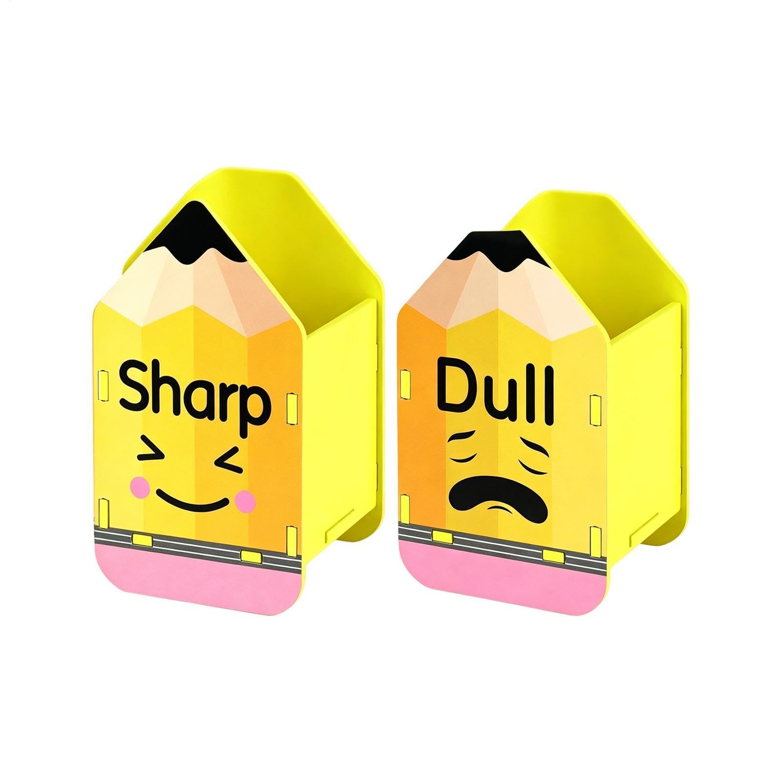 Pencil Dispenser For Classroom - 2 Pack Wooden Pencil Holder