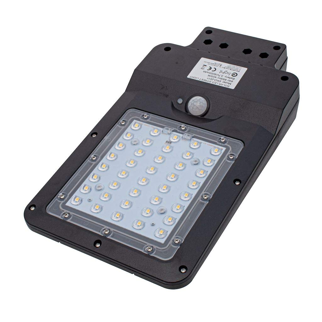 Lampy solarne z czujnikiem ruchu LED lampy solarne do użytku na zewnątrz ogród wodoszczelne transformer LED czarne 8 W 850 lm IP65 EKO2011