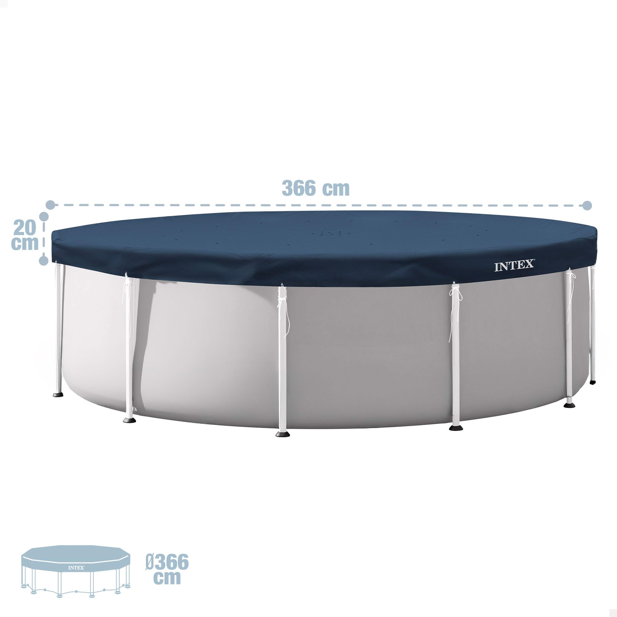 Intex 28082 - Copertura Invernale per Piscine Fuori Terra Rotonde, ⌀ 366 cm
