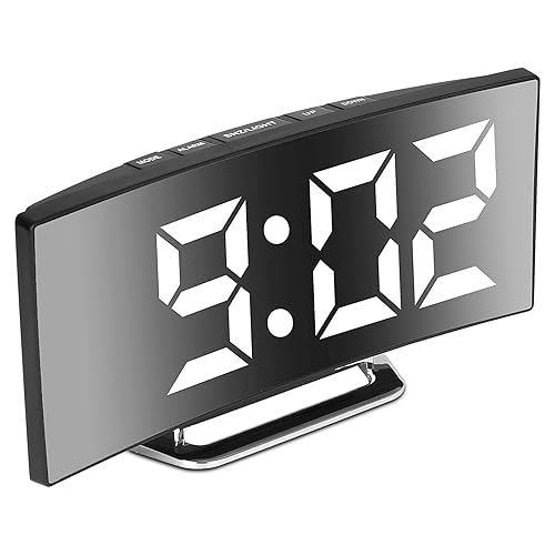 Réveil numérique pour Chambres à Coucher, écran Miroir 7'' LED,