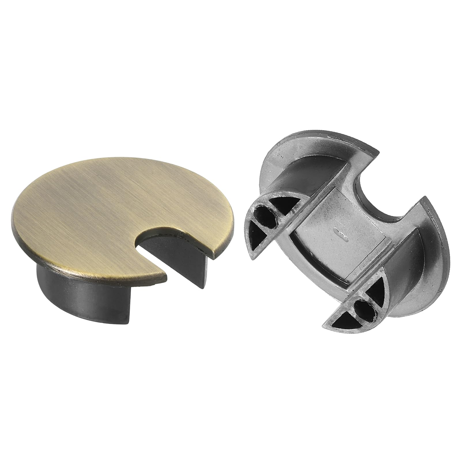 uxcell 2Pcs Cable Hole Cover 1-3/8"(35mm) Zinc Alloy Desk Cable Wire Cord Grommet Hole Cover for Office Computer Desk Wire Organizer, Bronze Tone-picture-29