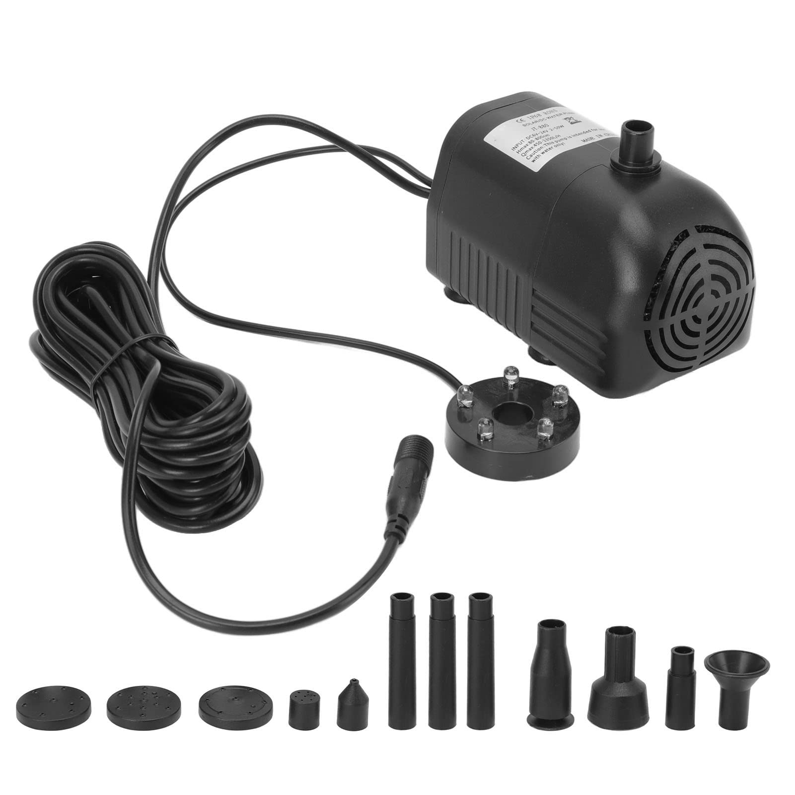 Acouto Pompa Senza Spazzole per Fontana Decorativa Sommergibile Solare in ABS con Luce per Giardino DC 6V‑24V è Realizzata in Materiale e PompaPompa SolarePompa per Fontana SolarePompa per Aeratore