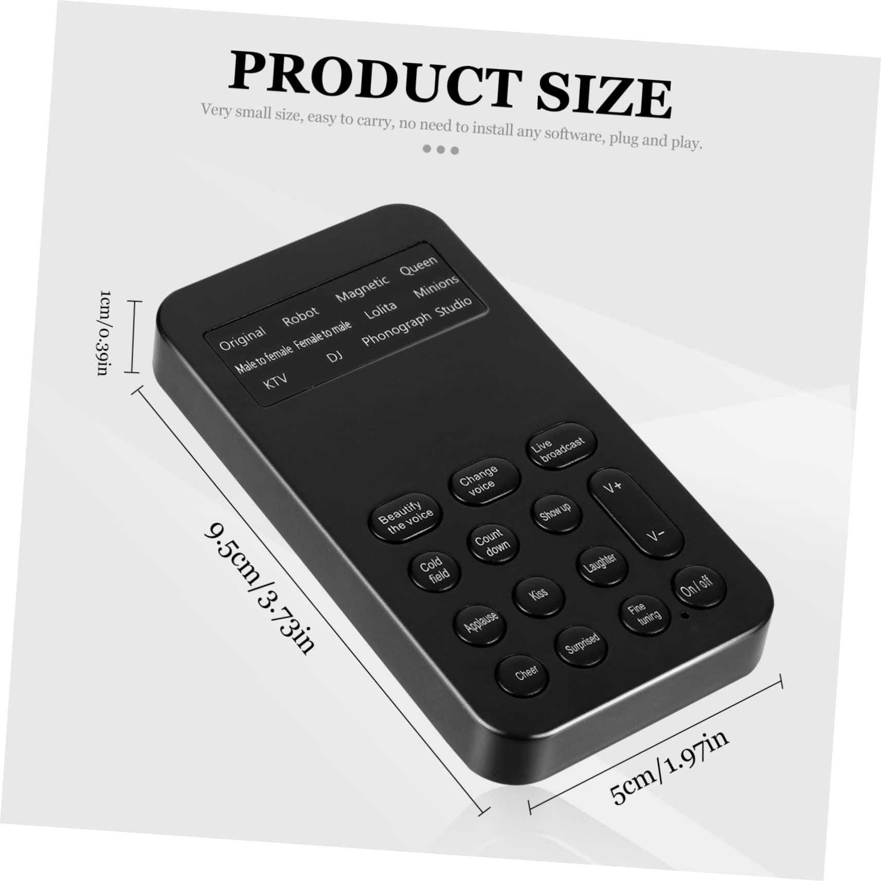 TEHAUX Karaoke Voice Change Sound Effect Machine External Voice Changer Mic Mini Sound Effects for Recording No Software Needed