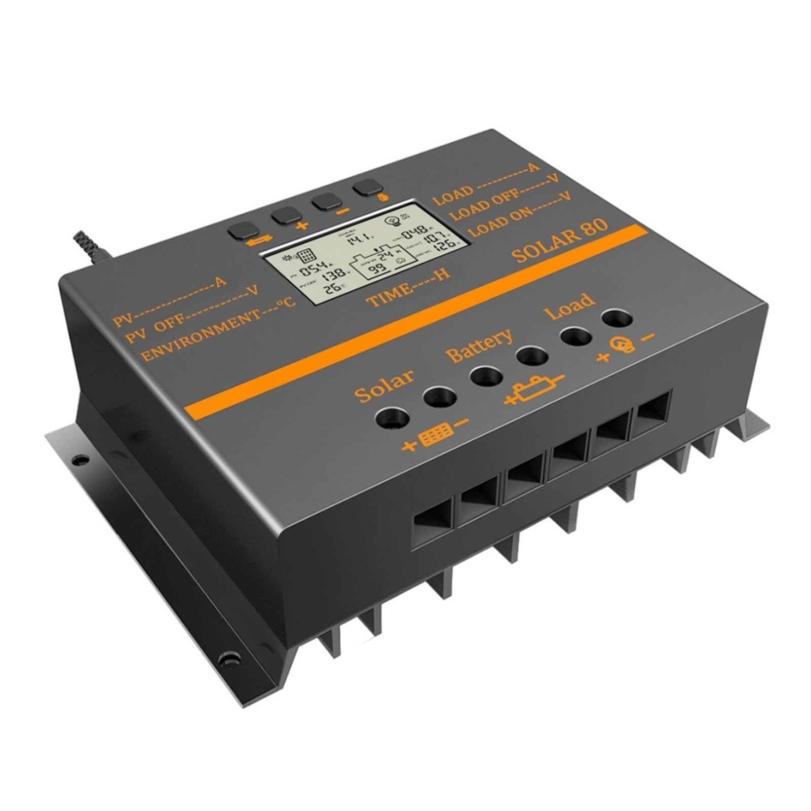 80A 60A PWM Kontroler Słoneczny 12V 24V Kontroler Ładowarki Samochodowej Wyświetlacz LCD Panel Słoneczny Regulator Ładowania Akumulatora USB 5V(60A)