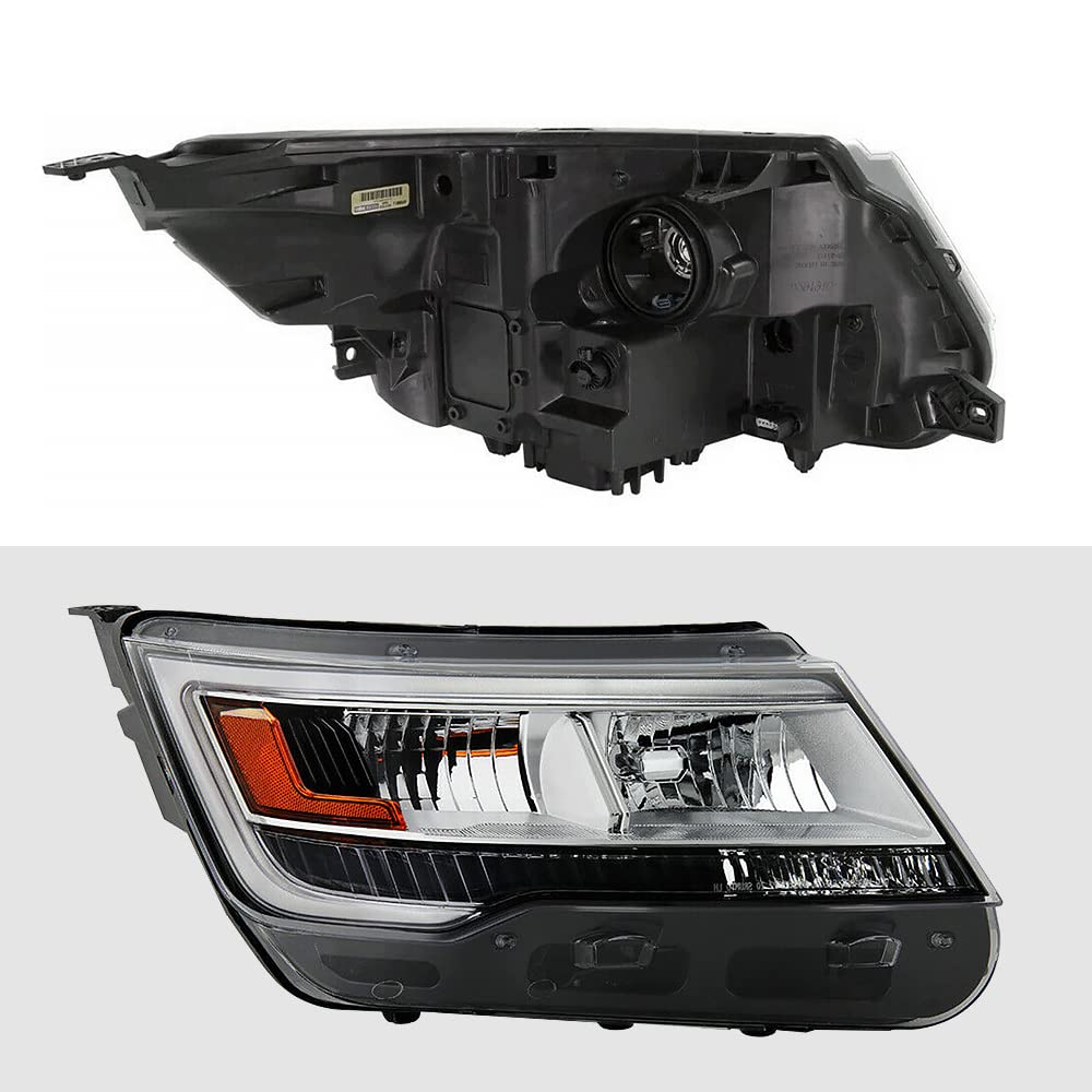 Peforway Headlight Assembly Compatible with 2016 2017 2018 Ford Explorer Limited/XLT/Platinum, Halogen Headlamps Passenger Right Side