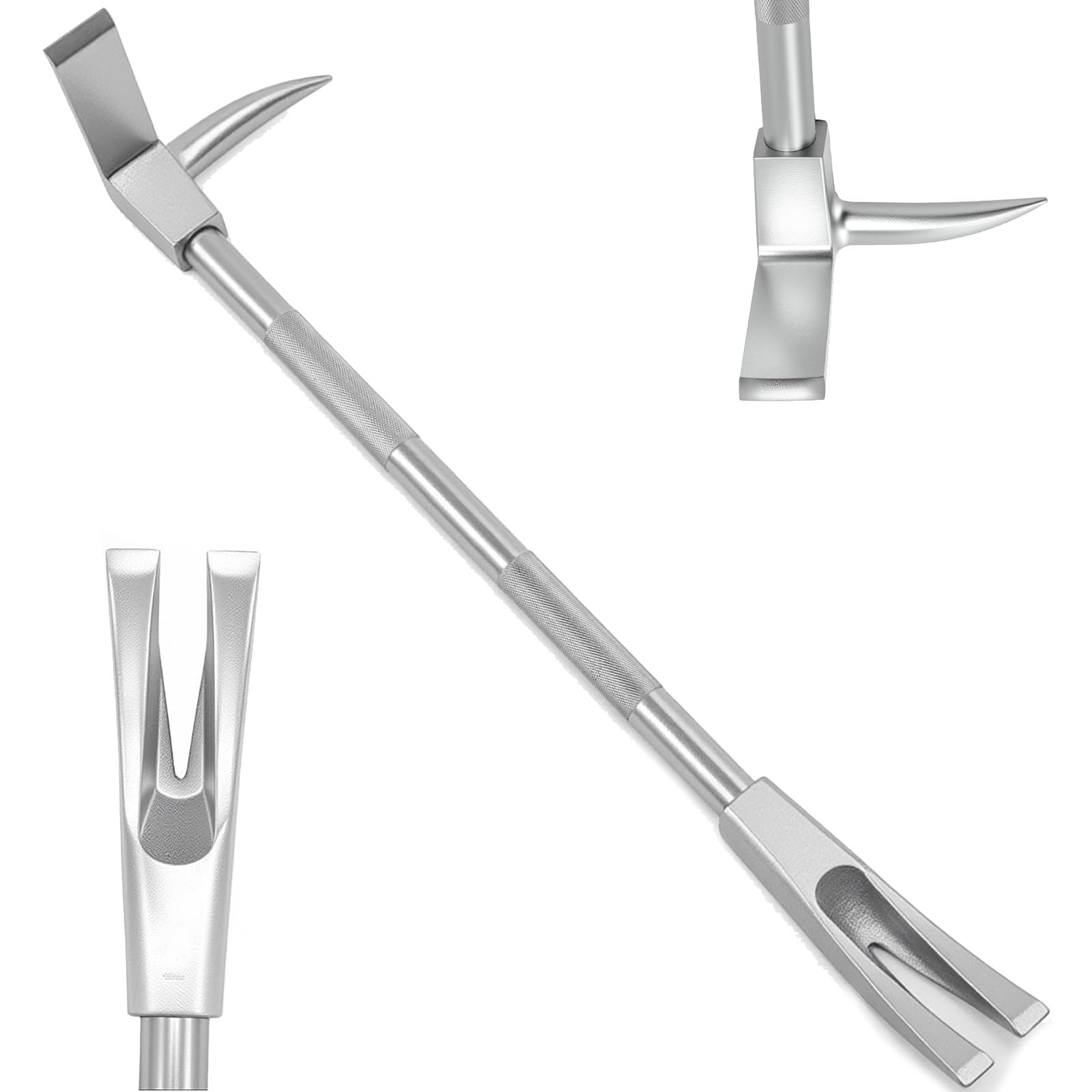 30-calowy pręt Halligan, kute stalowe narzędzie wejściowe z głowicą siekiery 3 w 1, widły z kolcami, narzędzia strażackie z pazurem tnącym do metalu, konstrukcja z rozstawem wideł