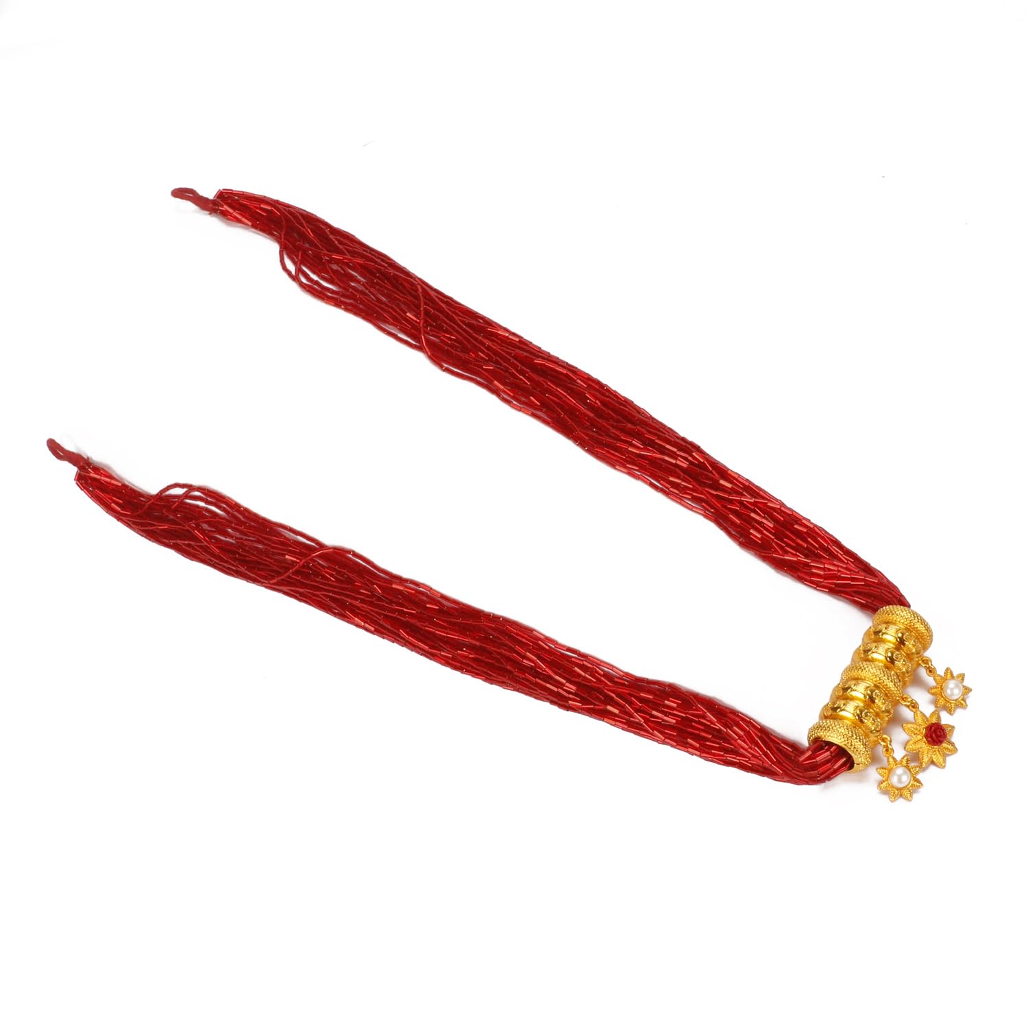 OZ jewels Gold Plated Beaded Traditional Pahadi Timaniya (Red) (B0D332PXB7) Amazon Price History, Amazon Price Tracker