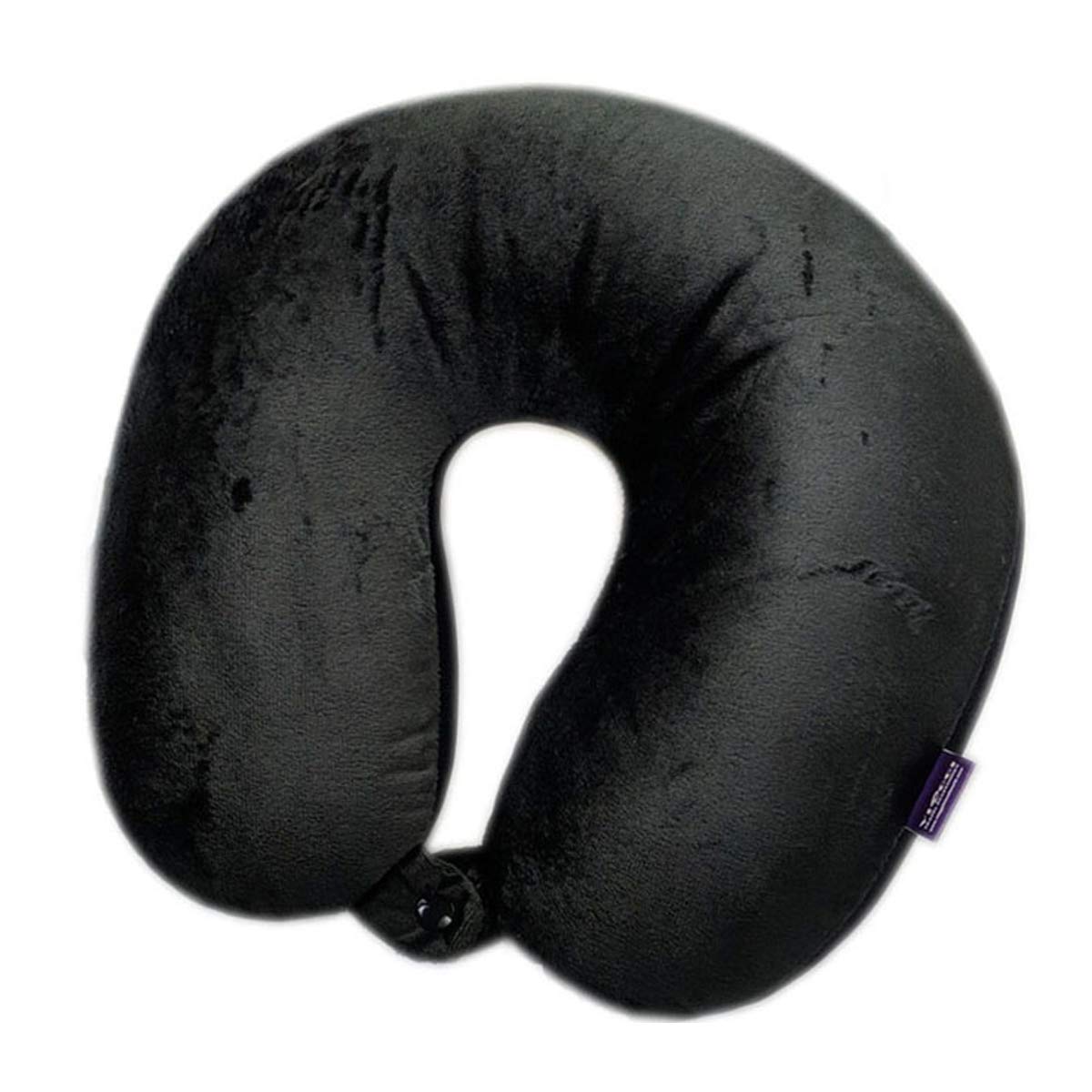Viaggi Microbead Travel Neck Pillow with Fleece Cover - Black