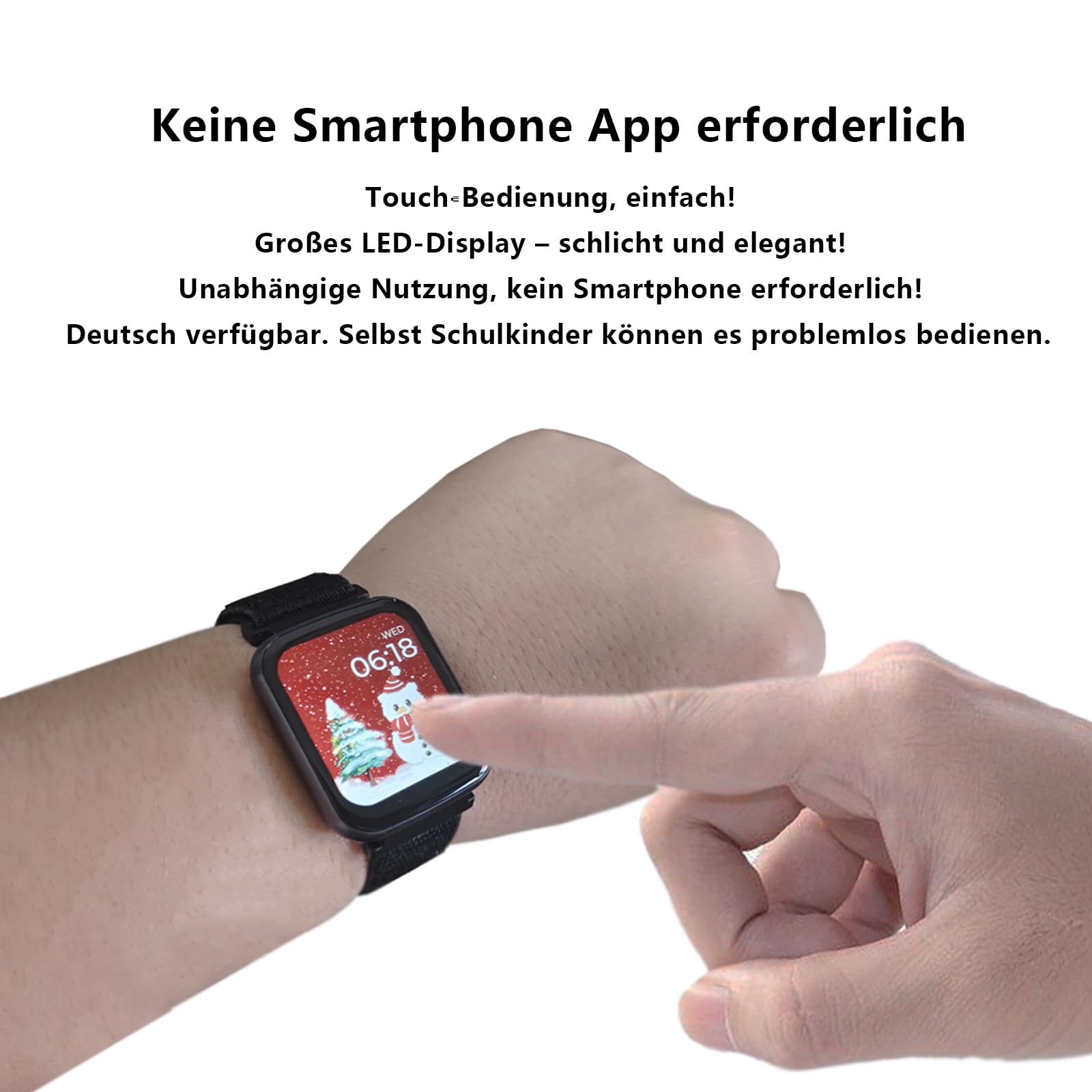 Wecker für Tiefschläfer und Schwerhörige, Digitaler Wecker Analog Ohne Ticken, Ohne Vibrationswecker und Laut Lauter Reisewecker Klein, Silent Alarm Clock Armband Uhr
