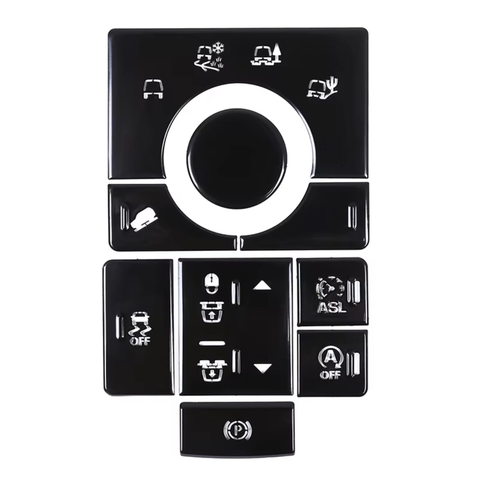 Car Interior Moulding Trim for Land for Rover for Range for for Sport 2014-2016 Car Accessories Center Console Terrain Mode Adjustment Button Sticker(Black)