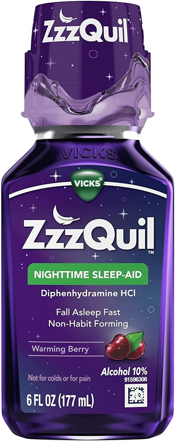Saveur de baies de r&eacute;chauffement liquide ZzzQuil Vicks Nighttime - 6 Oz, 2 Pack