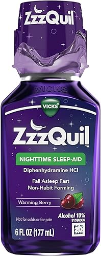 ZzzQuil Vicks Nighttime Sleep-Aid Liquid Warming Berry Flavor - 6 onzas, paquete de 2