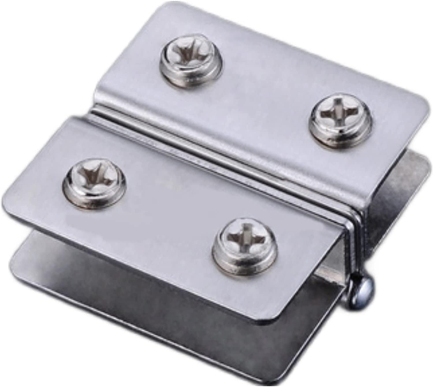 Nvsfzgiyg For 5-7Mm Glass Glass Door Hinge Double Sided Clip Without Hole Stainless Steel Cabinet Cupboard Clamps For 4-9Mm 180 Degree Hinges