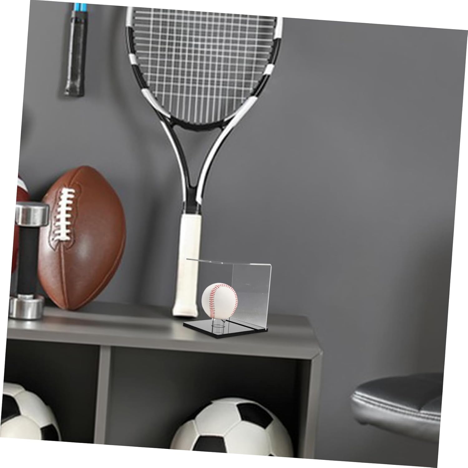 2pcs Softball Display Case Base Acrylic for Signed Memorabilia for Baseball Golf and Tennis Collectibles