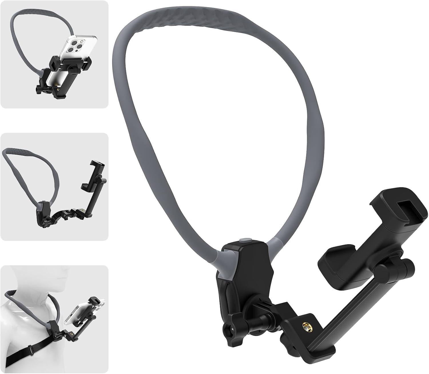 Zorzel Neck Mount for Phone and Motion, Hands Free POV/Vlog Chest Phone Holder for Recording, Compatible with Andriod, Gopro, Action Camera, with Stable Back Strap-image-11