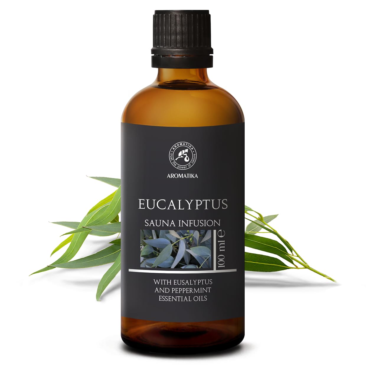 Huile Essentielle d'Eucalyptus & Menthe Poivrée 100ml - Arôme pour Sauna - Parfum Naturel - Aromathérapie