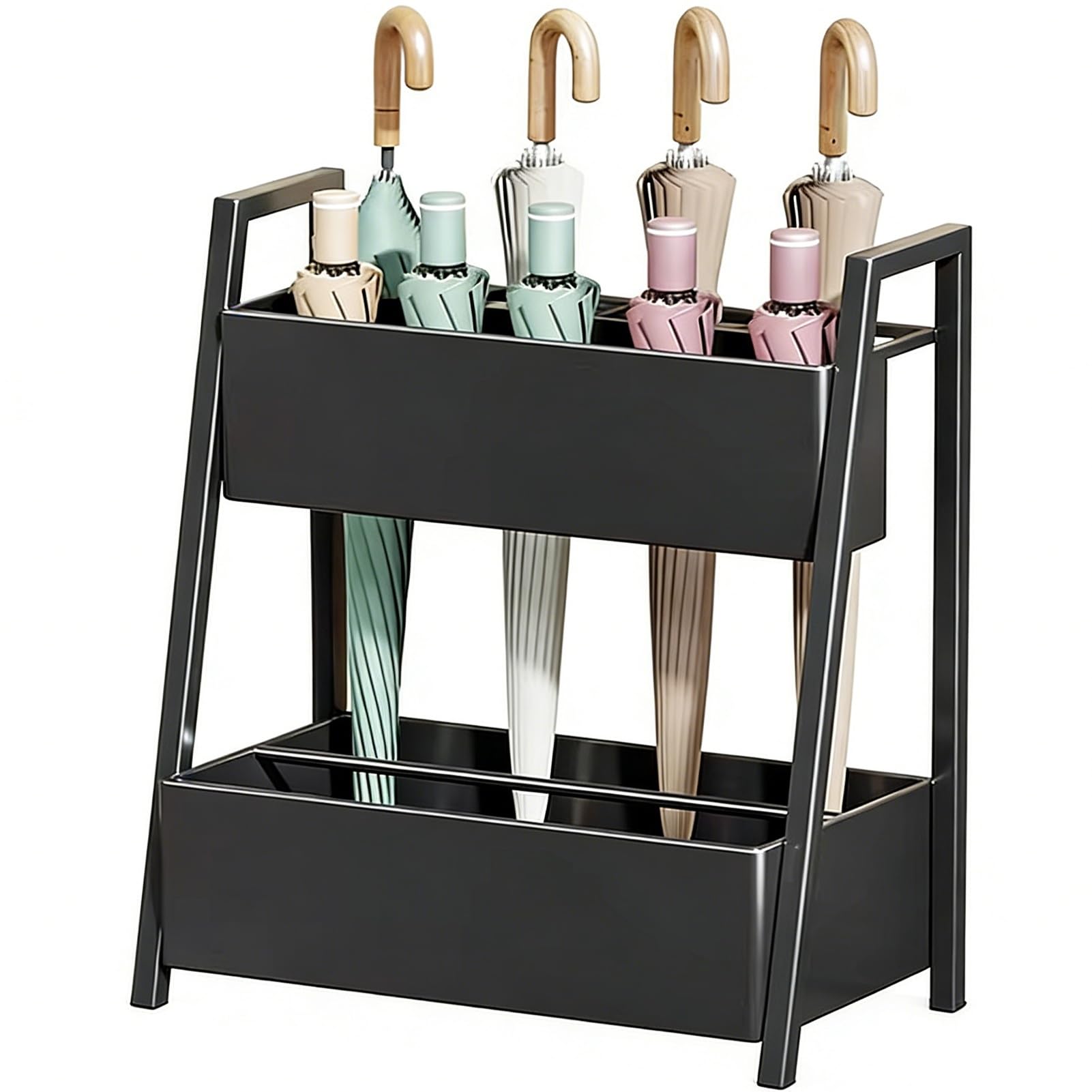 Porte-parapluie en métal grand volume pour éviter les sols glissants au bureau