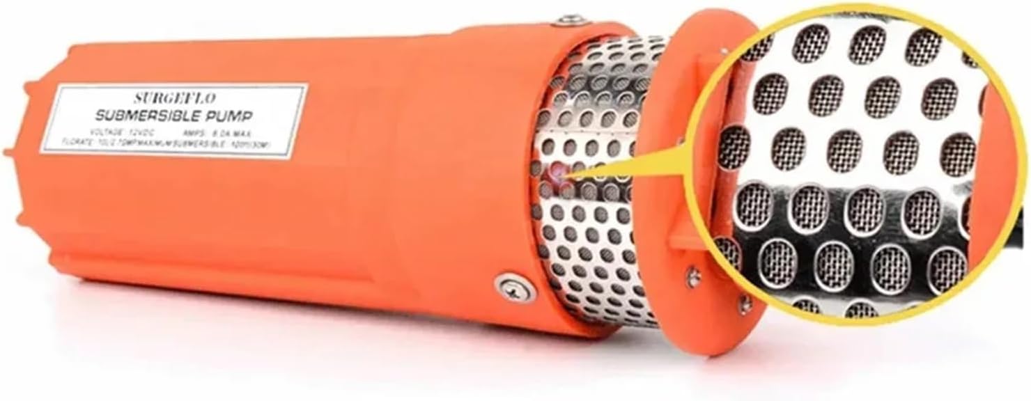 1pcs 12V 24V 6L/min Lift=70m Deep Well Submersible Pump(Red,12V)