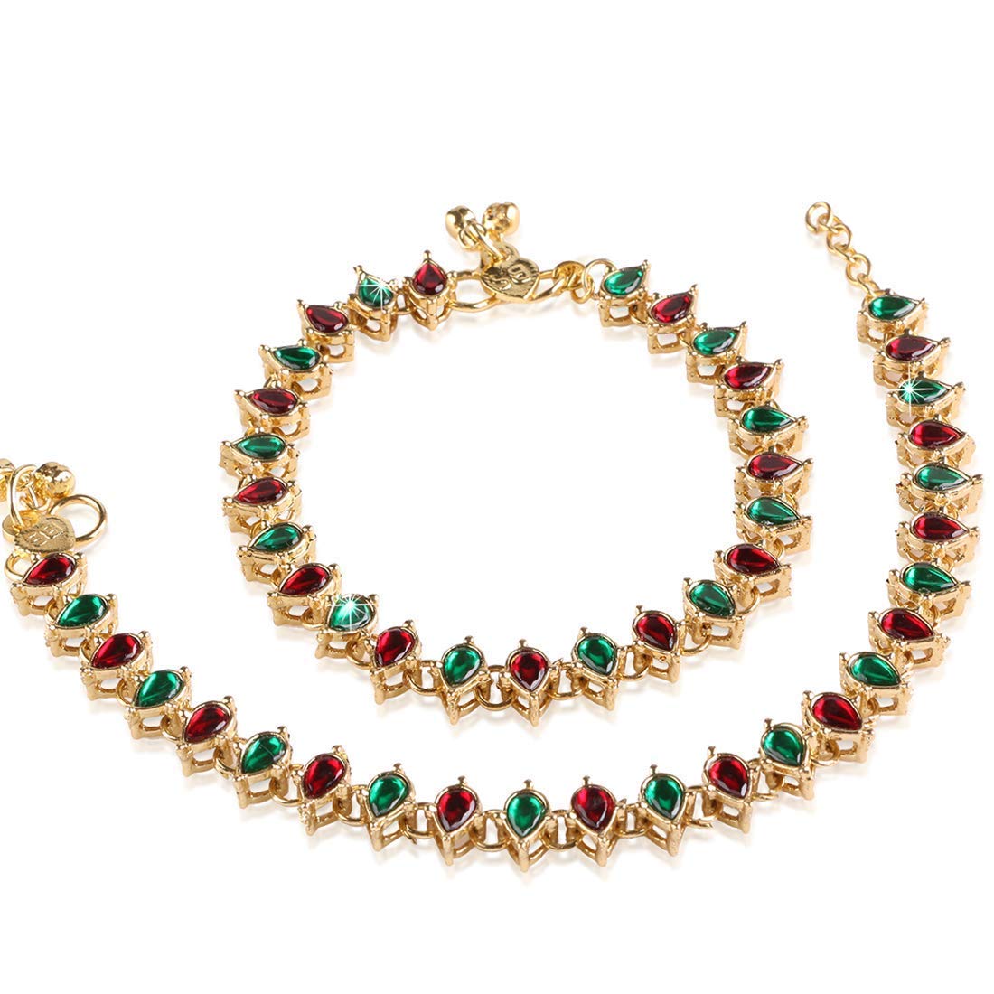 I Jewels Womens/Girls Traditional Gold Plated Alloy Kundan Payal Anklets Jewellery (A029MG, Multicolour) (B07TSPS2XT) Amazon Price History, Amazon Price Tracker