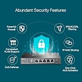 TP-Link ER605 Omada Routeur VPN Gigabit, 5 Ports Gigabit, Intégré au SDN Omada, Accès au Cloud, Application Omada, Port USB WAN pour Le Haut Débit Mobile, VPN Hautement Sécurisé, Pare-Feu, Dos - 8
