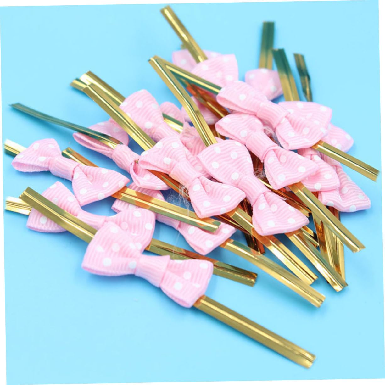 jojofuny 5 Set Legatura Rosa Busta Fiocchi Pre Legati Archi Caramella Borse Cravatte Tortuose Lacci di Chiusura per Borsa Fiocchi Avvolgenti Fil di Ferro 200 Pezzi * 5