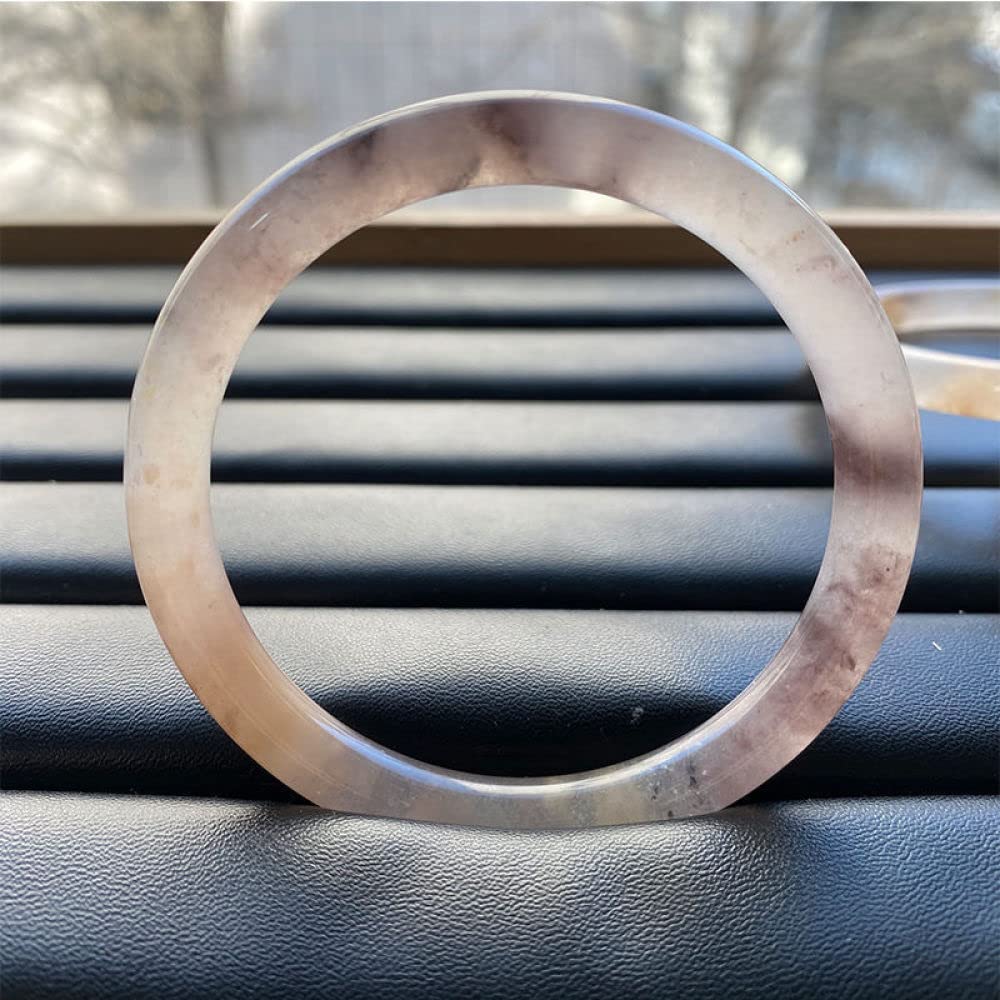 Bracciale Rigido da Donna in Giada Naturale, Bracciale Rigido in Seta Dorata, Viola, Ideale per Mamme e fidanzate, con Scatola portagioie, 54-63 mm, 54-55 mm (A 62)