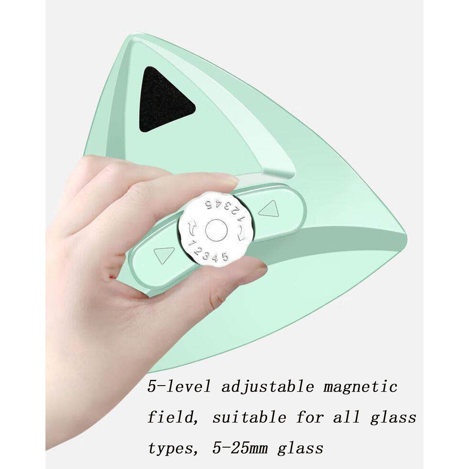 Limpiacristales magnético de Doble Cara Adecuado for Ventanas con un Espesor de 5 a 25 mm; Imán Ajustable