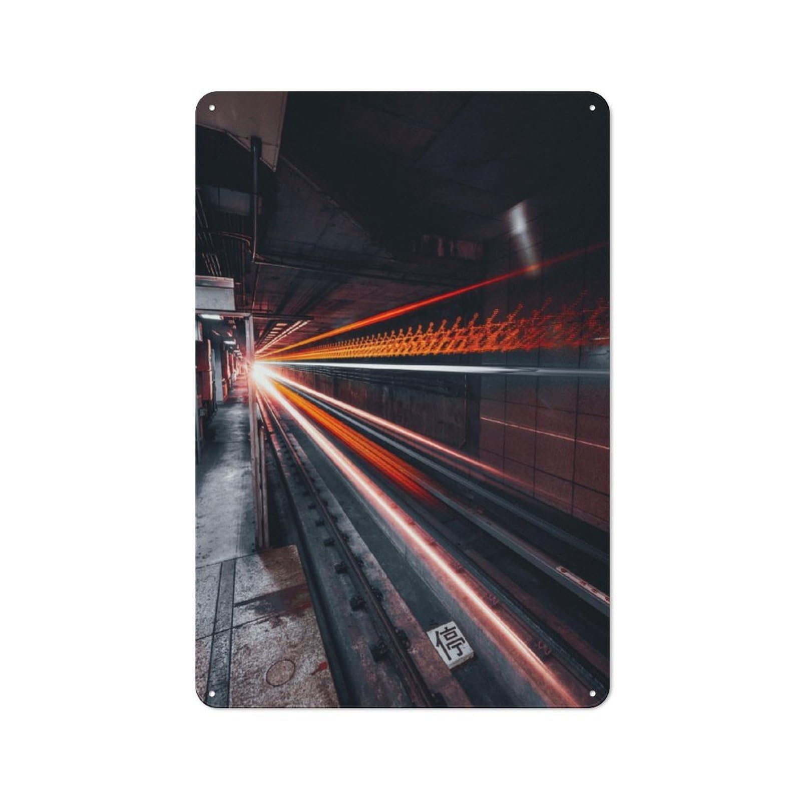 Junmoney Long Exposure In The Subwa Vintage Printed Metal Sign 30X20cm For Workshop Wall, A Decorative Gift For A Newly Furnished Workshop