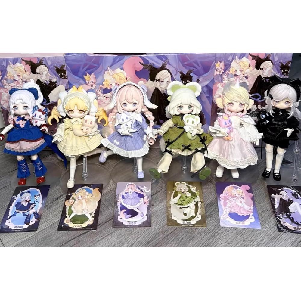 niannyyhouse 1/12 BJD Blind Box Figuren, Kugelgelenk-Puppe mit Kleidung, Elf Valley Story Serie, Sammelfigur als Geschenk (6-tlg)