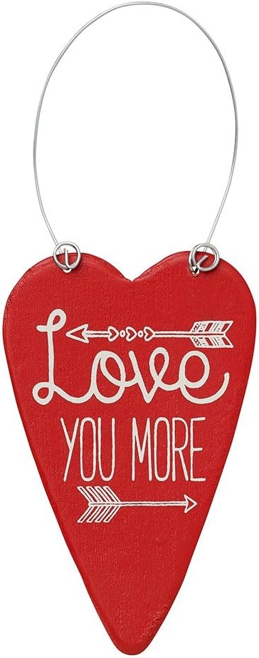 Love You More with Arrows - Red Heart Ornament 4-in