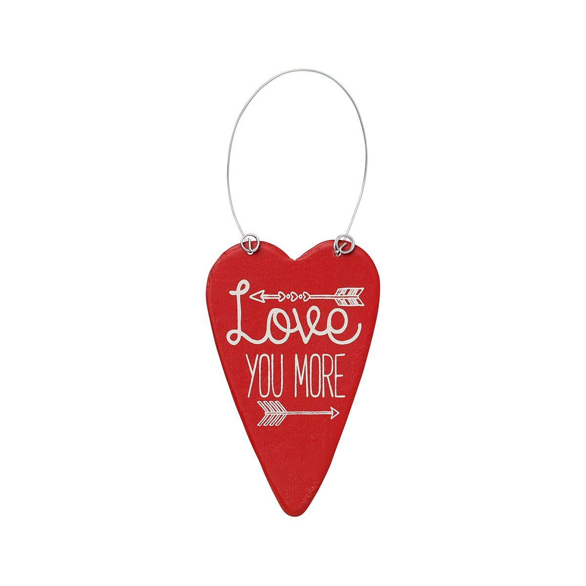 Love You More with Arrows - Red Heart Ornament 4-in