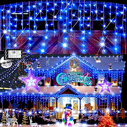 Super Sale 🛒 66ft Christmas Lights Decorations Outdoor, 640 LED 8 Modes Curtain Fairy Lights with 120 Drops,Plug in Waterproof Timer Memory Function for Christmas Holiday Wedding Party Decorations