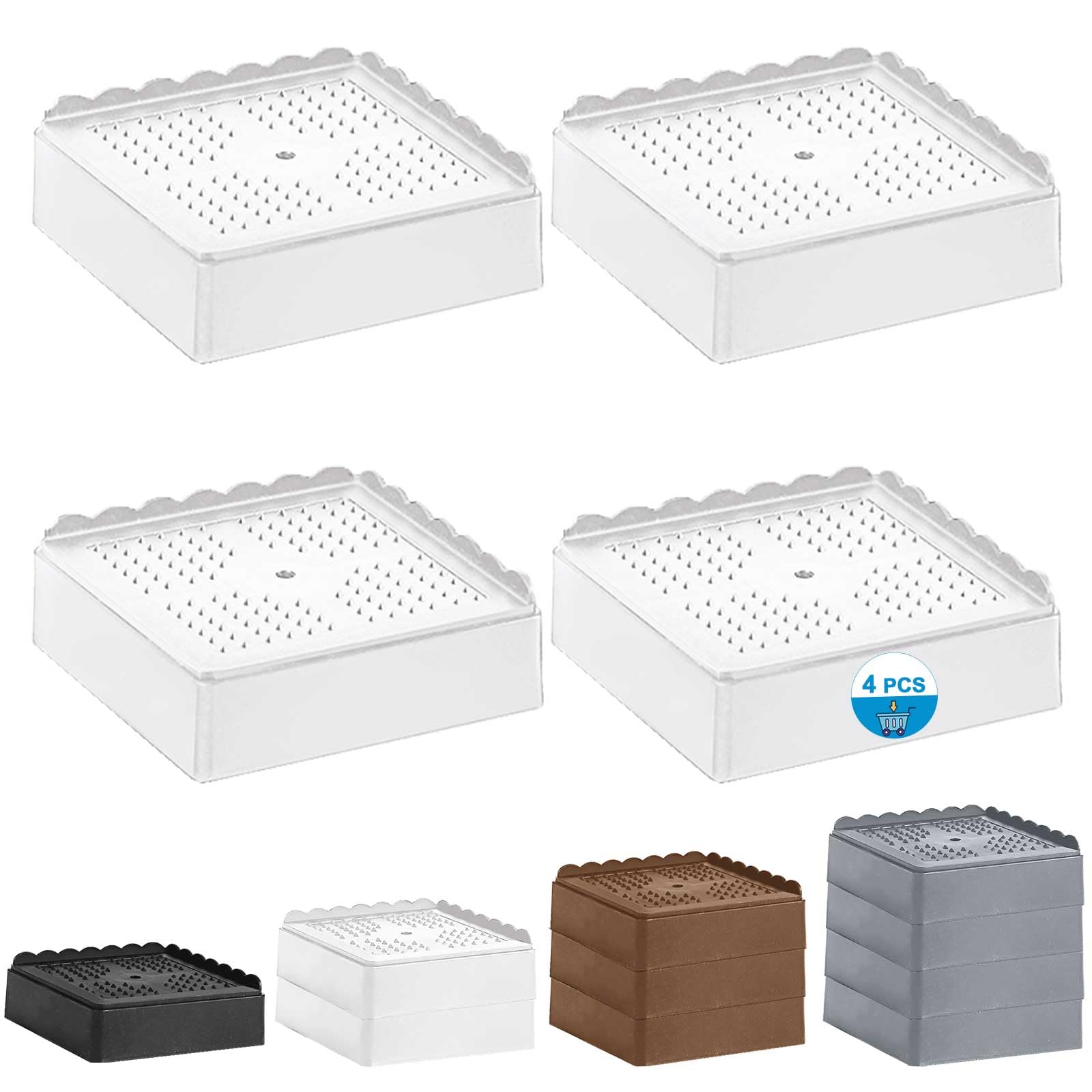 Photo 1 of EGTTGIN Bed Risers (4 Pack, White)