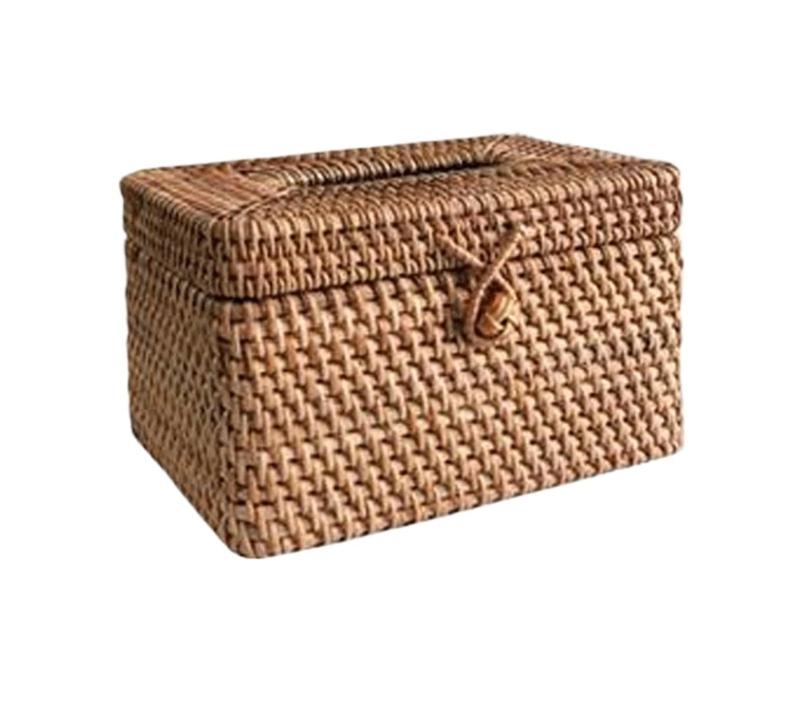 Hand Woven Holder Rattan Tissue Box Home Decoration Handmade Desktop For Barthroom,Hotel And Office(Style 5)