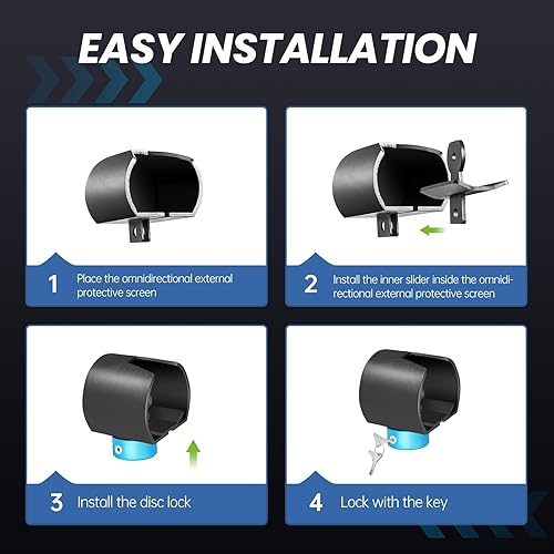 Miniatura 6 de TECSPACE Modelo 2178 Bloqueo de remolque apto para conectores de remolque de 2 pulgadas, color azul