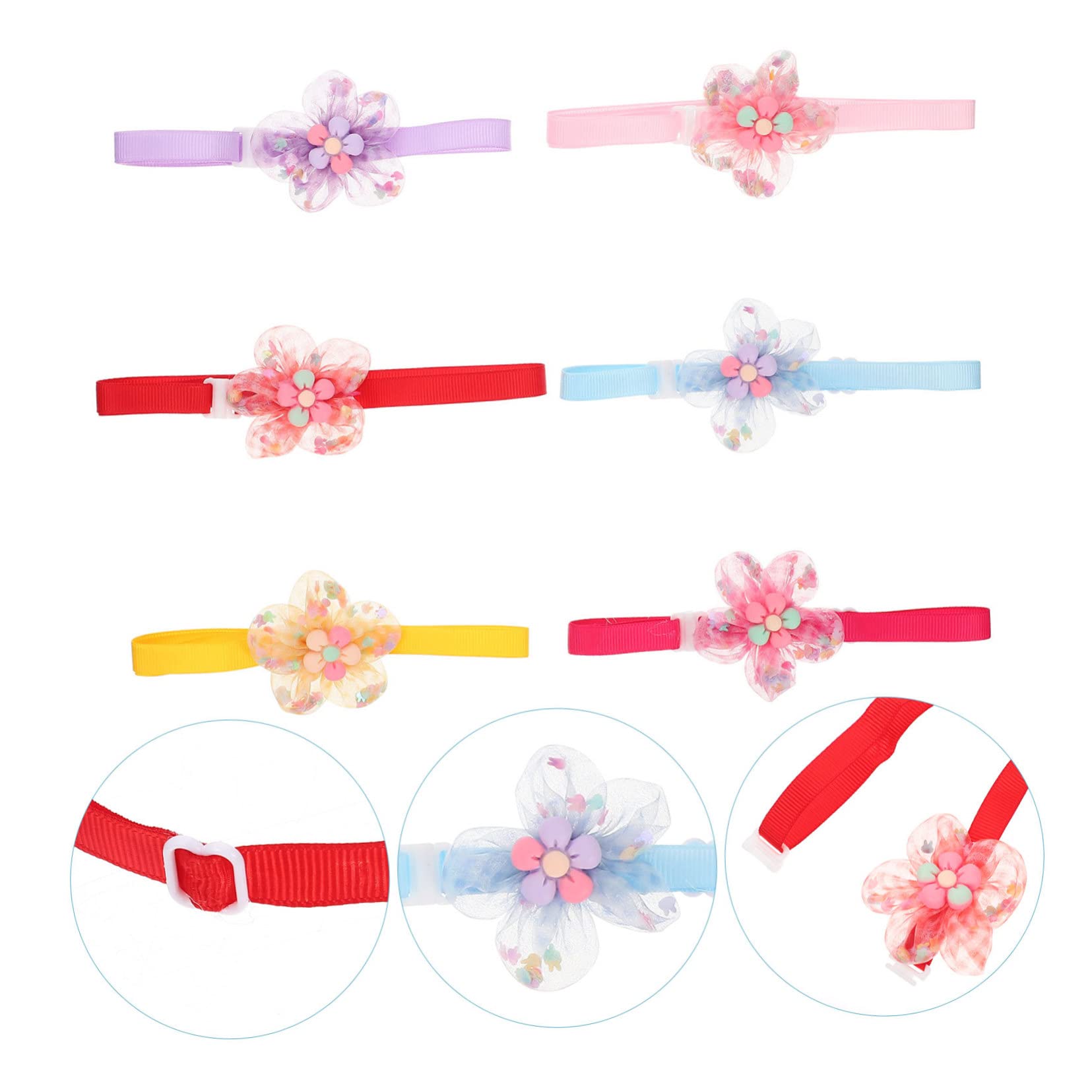 VANZACK 30pezzi Collare Per Gatti e Cani Design Di Fiori e Lavabile Decorazione Per Animali Domestici Collare Morbido e Traspirante Accessorio Festivo Per Cuccioli e Gatti