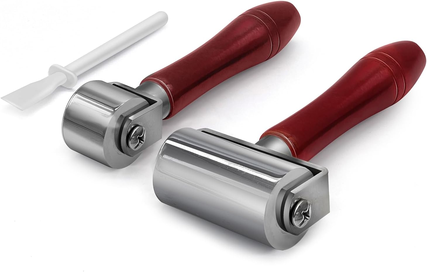 Joidiy 2 pcs Leather Rollers and 1 Glue Spreader Laminating Leather Press Edge Platen Seam Creaser