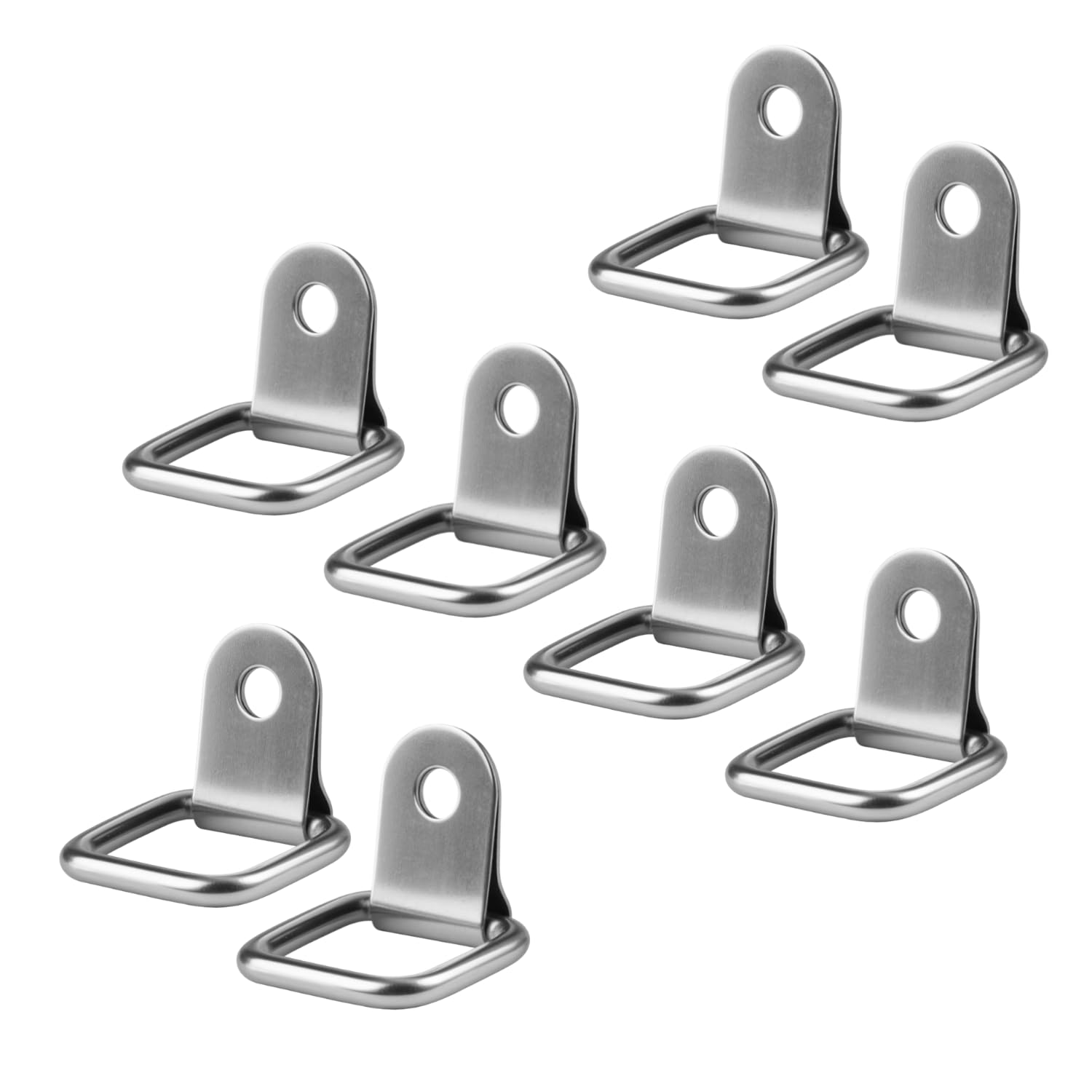 8 D Rings, Heavy Duty D Ring Anchor Points, Load Capacity 200 kg, 304 Stainless Steel, 45×26 mm D Ring Anchor, Tie Down Anchor Suitable for Trailers to Secure Cargo, Boats, Trucks, and RVs