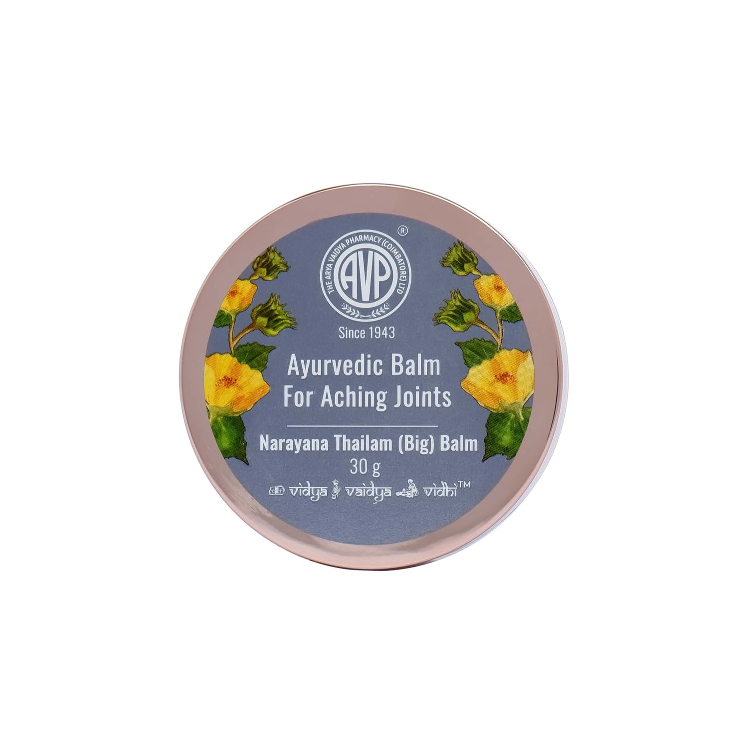 AVP Narayana Thailam (Big) Balm 30g Ayurvedic Pain Relief Balm, for Knee, Back, Neck Pain, Arthritis Related Pain, No Burning Sensation, Relieves Muscle Stiffness