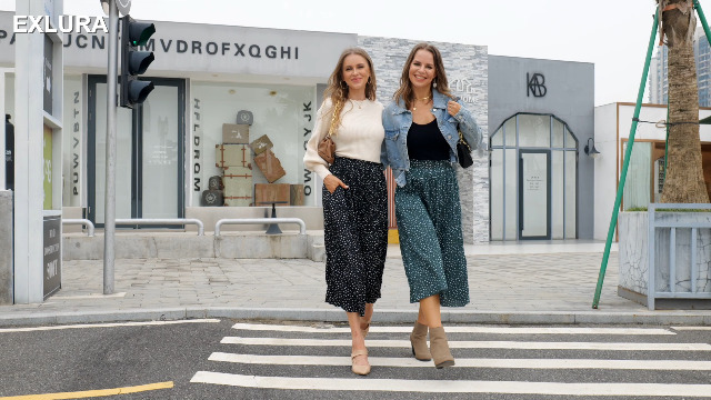 Exlura Womens High Waist Polka Dot Pleated Skirt Midi Swing Skirt with Pockets Black Medium - Image 8