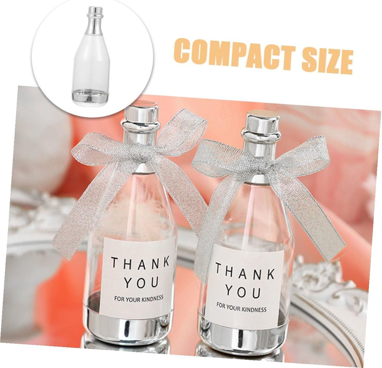 20pcs Silver Large Candy Containers Bottle Shape Wedding Party Favors for Adults Birthday Banquet Treat Boxes