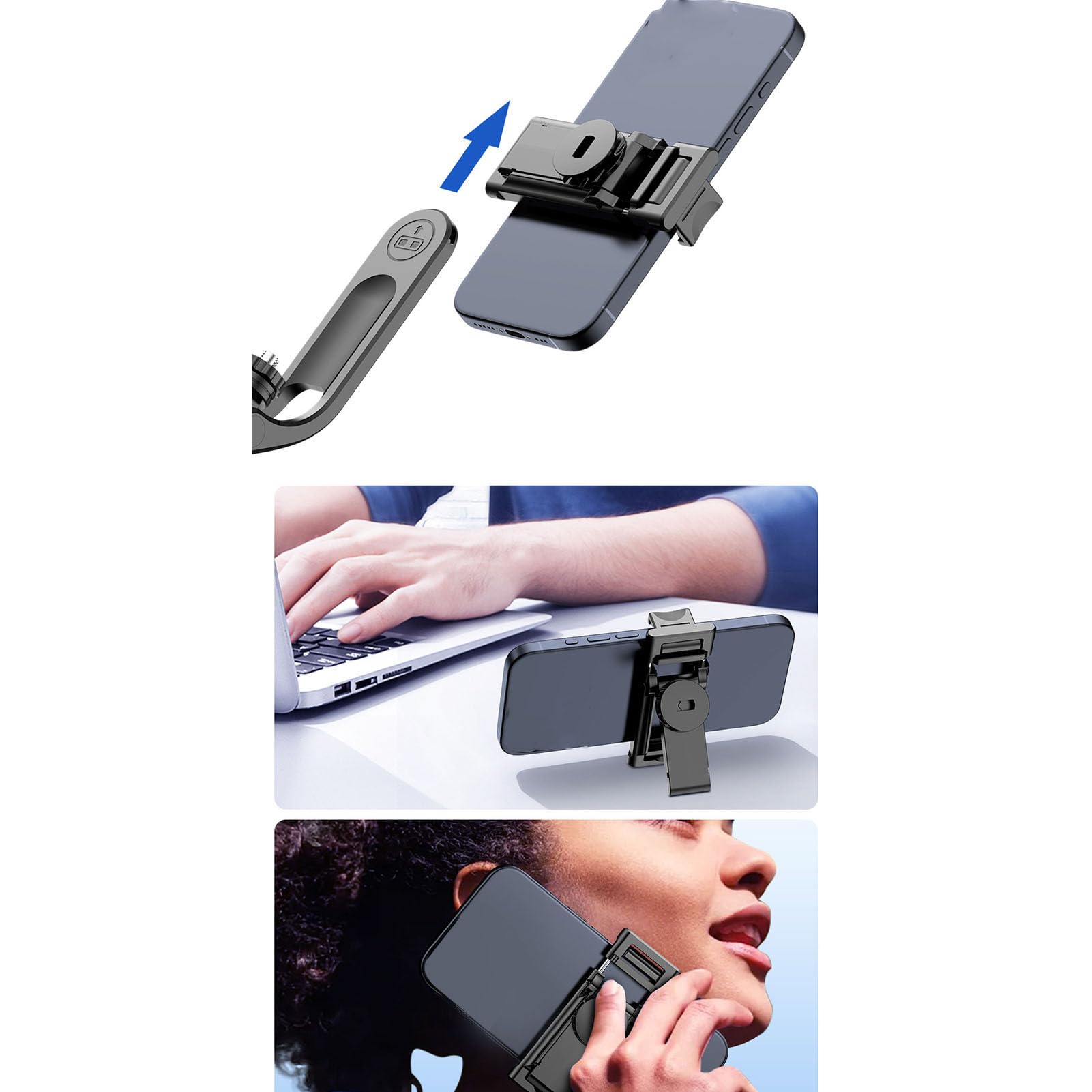 Treppiede per Telefono Selfie Stick con Telecomando Bluetooth Facile Registrazione Video e Fotografia Supporto Portatile Regolabile da 71 Pollici per Dispositivi IOS e