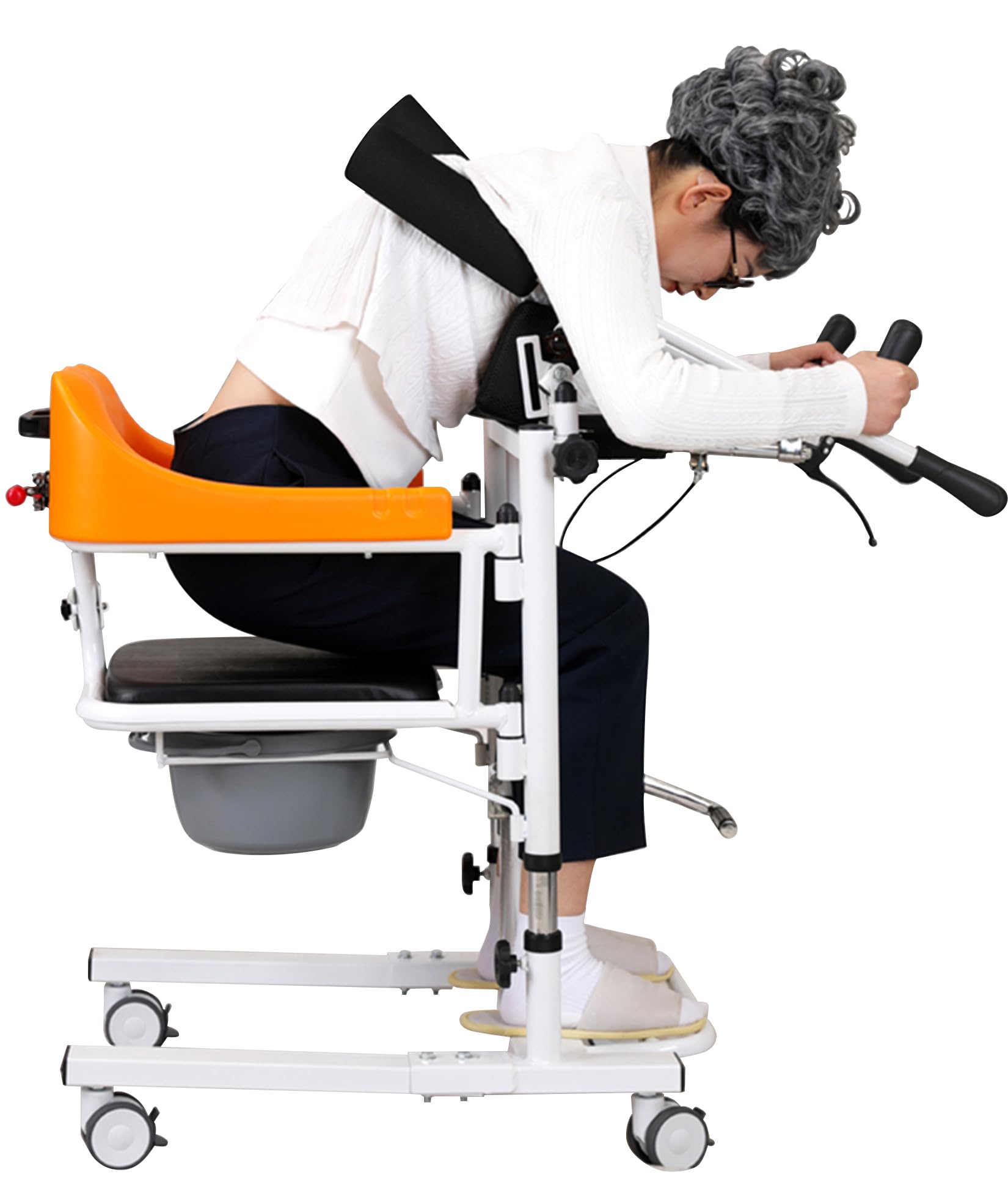 Sollevatore Idraulico per Pazienti con Rack di Sollevamento Assistito per Parte Superiore del Corpo per Sedia a Rotelle Domestica Sedia di Trasferimento, Altezza Regolabile