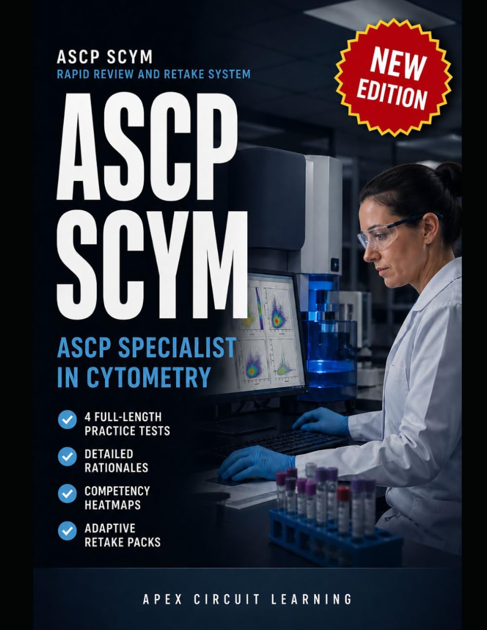 ASCP SCYM Rapid Review and Retake System: Specialist in Cytometry Exam Prep with 4 Full-Length Practice Tests, Detailed Rationales, Competency Heatmaps, and Retake Packs